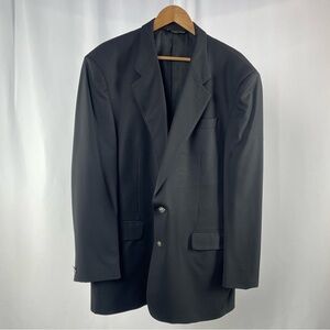 Jack Victor Super 100's 100% Wool 2 Button‎ Blazer in Black Size 46L